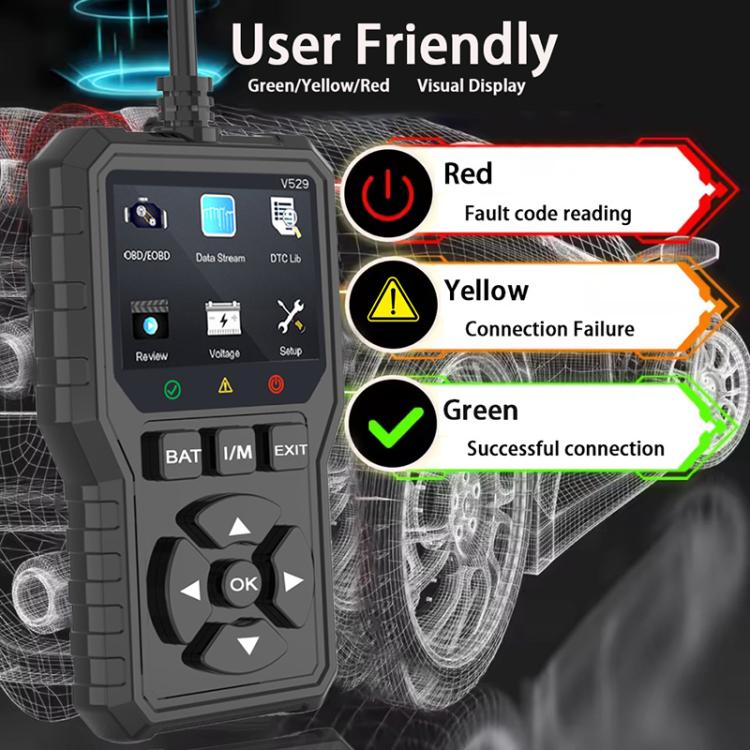 FOXSUR V529 OBD2 Car Engine Fault Code Reader Diagnostic Instrument