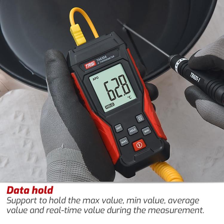 TRSI TA610A Industrial Handheld K-Type Thermocouple Thermometer, Single Channel, without Ambient Temperature