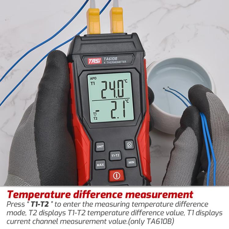TRSI TA616A Industrial Handheld K-Type Thermocouple Thermometer, Single Channel, Basic Version