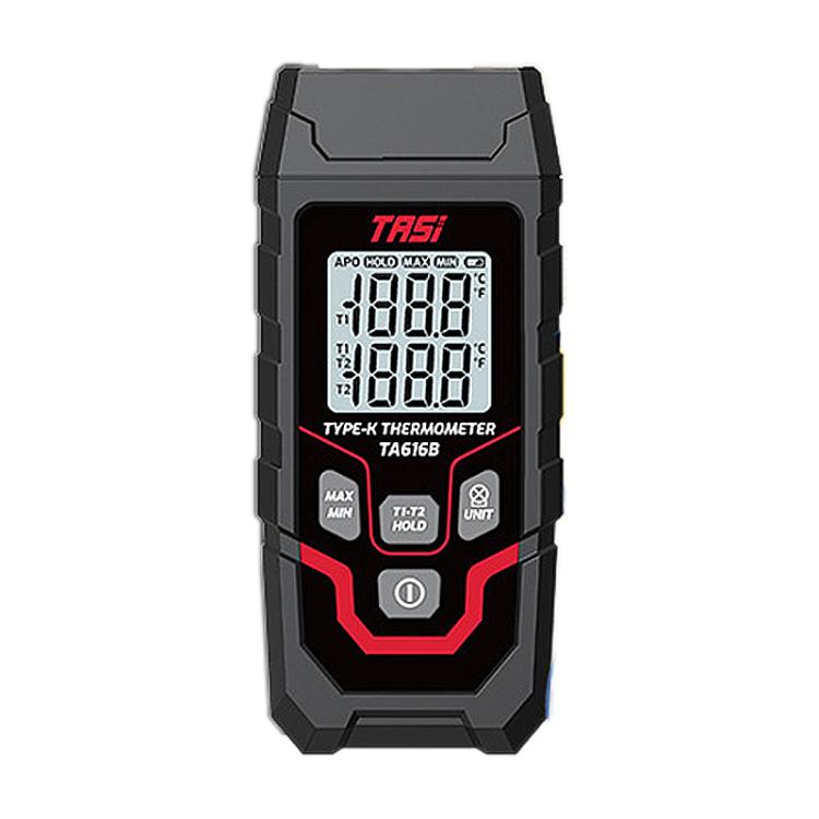TRSI TA616B Industrial Handheld K-Type Thermocouple Thermometer, Dual Channel, Basic Version