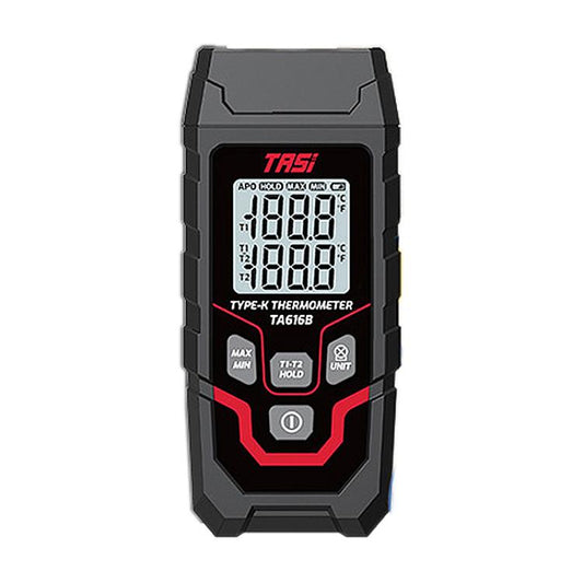 TRSI TA616B Industrial Handheld K-Type Thermocouple Thermometer, Dual Channel, Basic Version