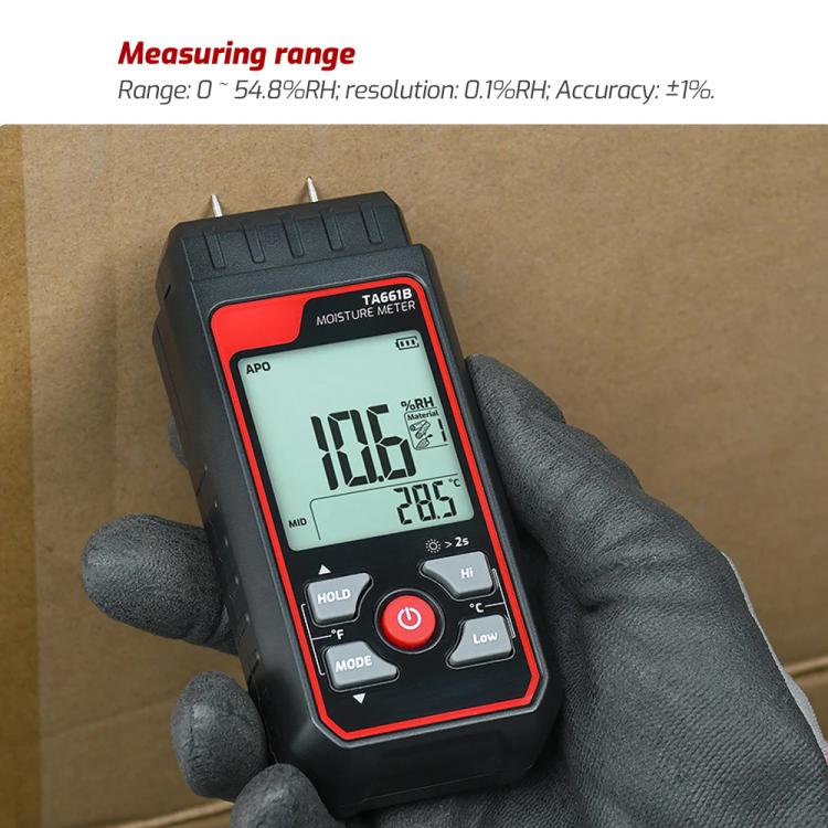TASI TA661B Wood Moisture Meter Quickly Measure Moisture Content Tester Temperature Humidity Detector