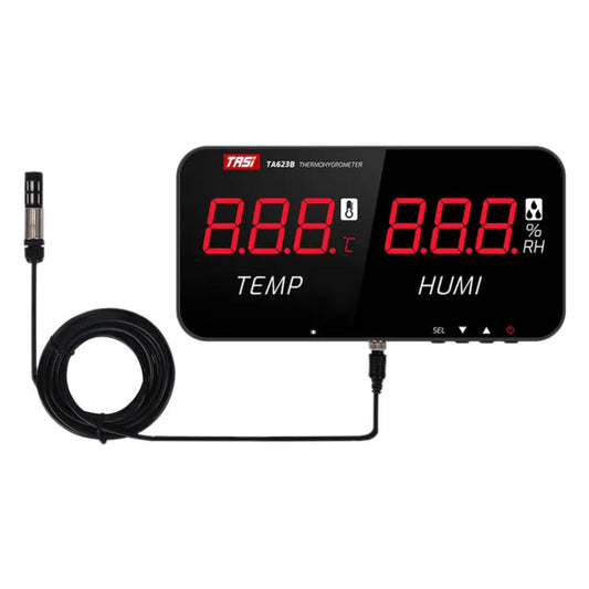 TRSI TA623B Industrial Wall-mounted Thermometer Hygrometer, External 5-meter Probe
