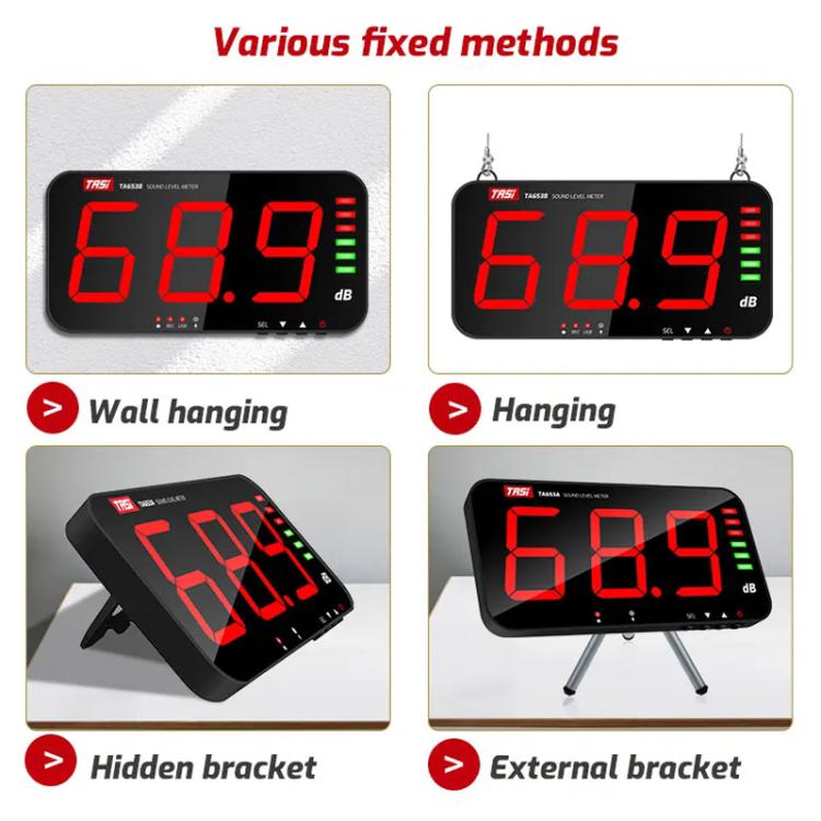 TRSI TA654B Large Screen Wall-mounted Noise Meter Decibel Detector Device