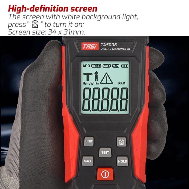 TASI TA500B Contact Measurement Laser Tachometer Digital Display Measuring Speed Meter