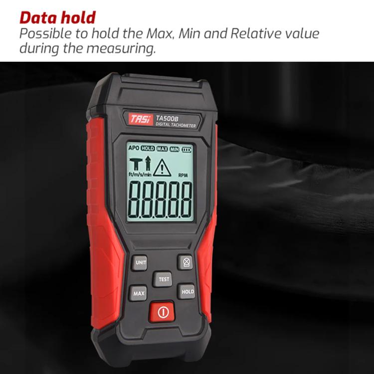 TASI TA500B Contact Measurement Laser Tachometer Digital Display Measuring Speed Meter