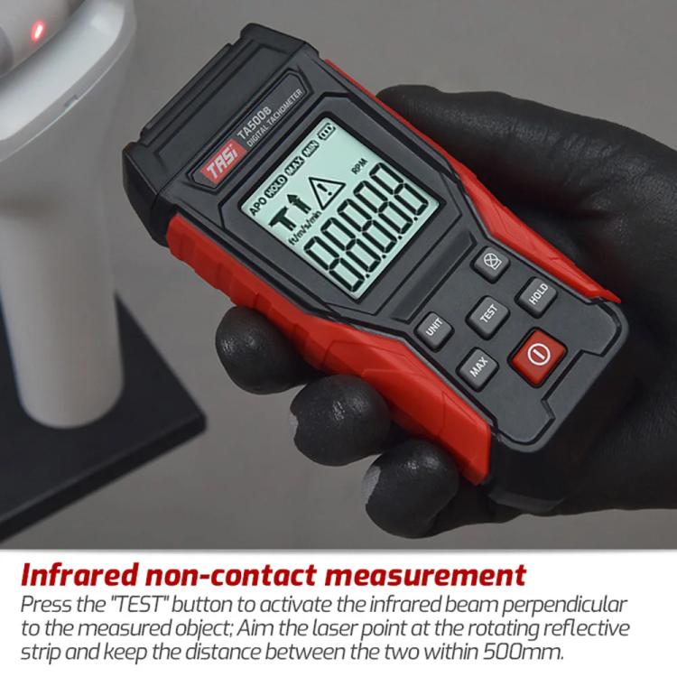 TASI TA500B Contact Measurement Laser Tachometer Digital Display Measuring Speed Meter