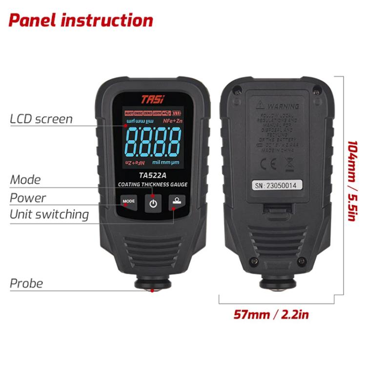 TASI TA522A Car Paint Film Meter Paint Surface Tester Coating Thickness Gauge