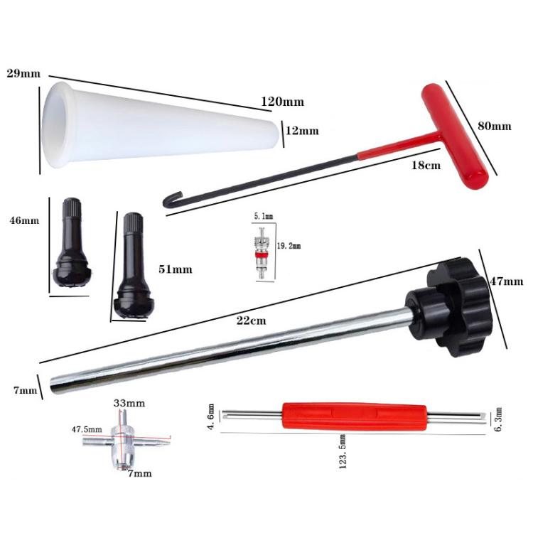 23pcs / Set Car Tire Repair Tool Valve Installation Tool Set