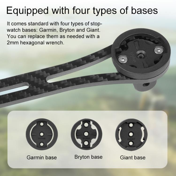 TOSEEK Carbon Fiber Bicycle Road Bike Integrated Handlebar Meter Bracket