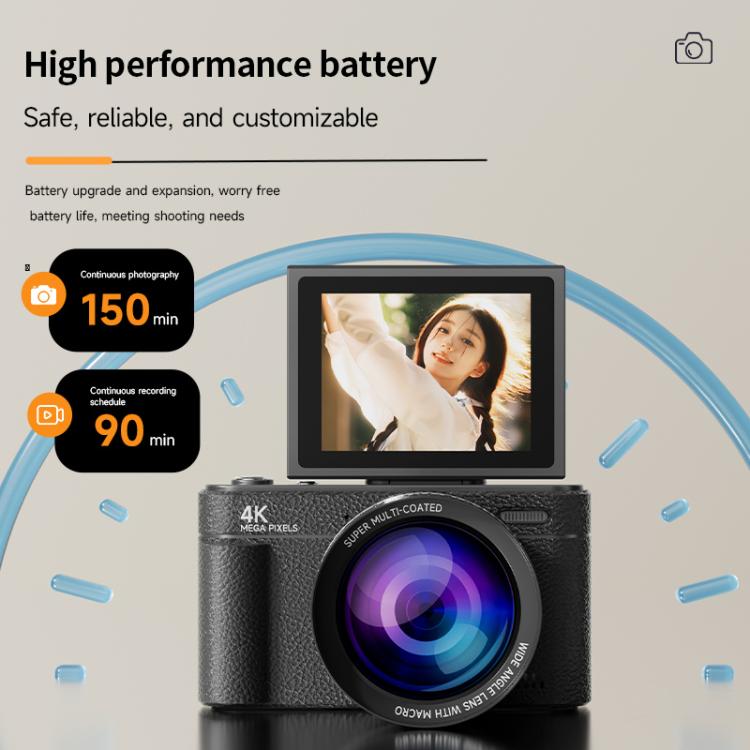 V5 64MP Retro Digital Camera 4K Recording 180 Flip Screen