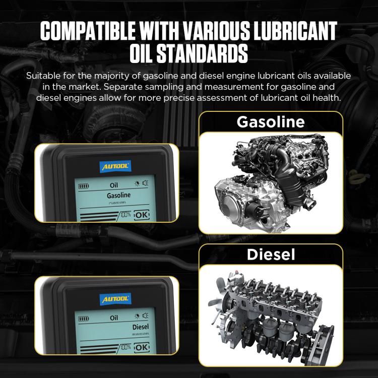 AUTOOL AS503 2.8 inch Backlit Display Car Engine Oil Tester Lubricating Oil Quality Analyzer