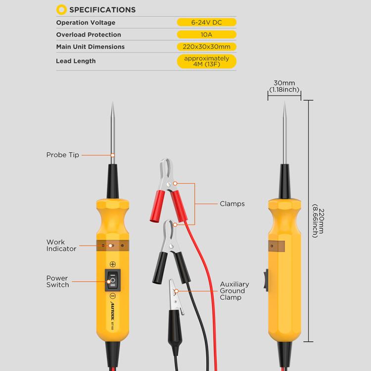 AUTOOL BT160 Car Multifunctional Electrical Circuit Tester Short Circuit Diagnostic Tool