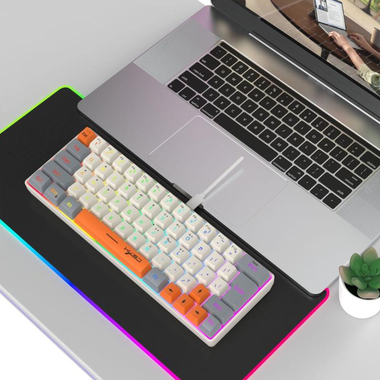 HXSJ V400 Wired Color Matching RGB Backlit Membrane Keyboard 63 Key Caps, Cable Length: 1.7m