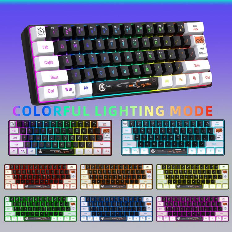 HXSJ V700WB Wired RGB Backlit Membrane Keyboard 61 Key Caps, Cable Length: 1.7m