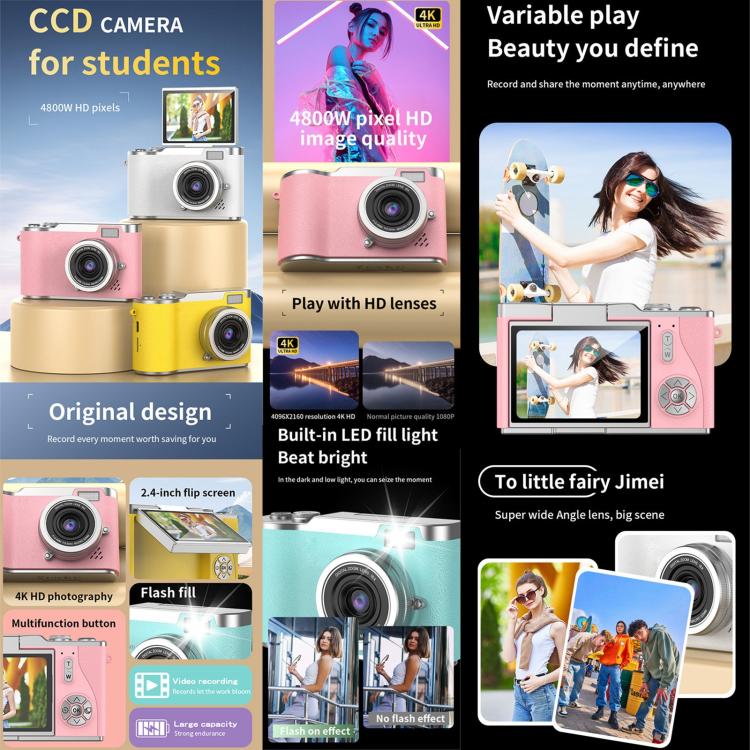 LK007 2.4 inch HD CCD Camera Retro Kids Camera