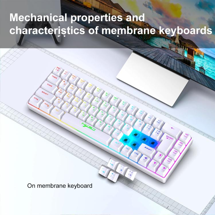 HXSJ V200 Russian Version Wired RGB Backlit Mechanical Keyboard 68 Key Caps, Cable Length: 1.7m