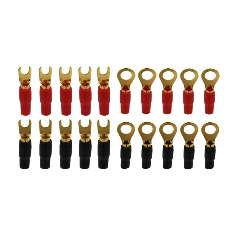 10 Pairs / Set 8GA Car Audio Modification Brass Terminal Crimp
