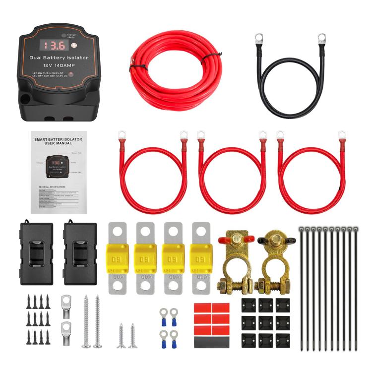 IP68 12V 140A Car Smart Dual Battery Isolation Controller with Digital Display Voltmeter