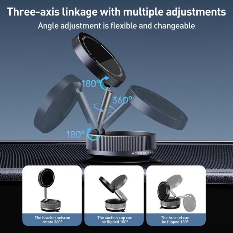 K10A Three-axis Folding Vacuum Adsorption Magnetic Car Phone Holder