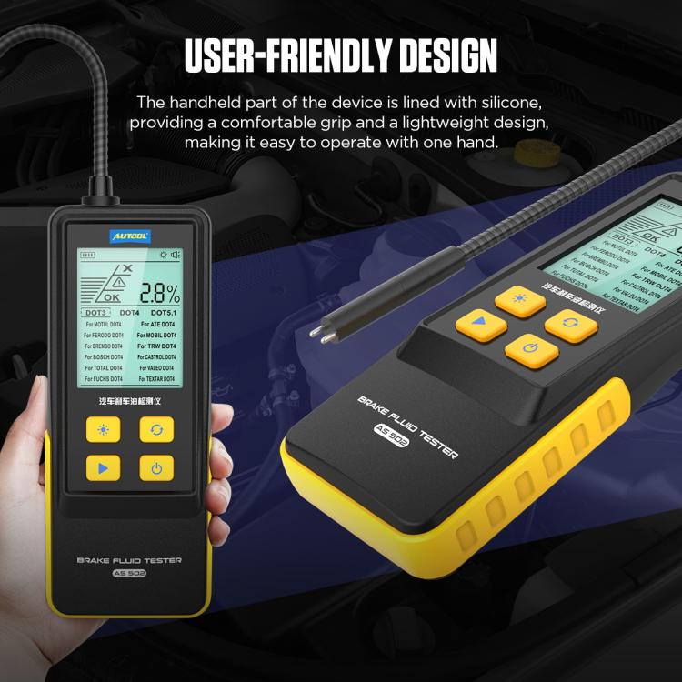AUTOOL AS502 Digital Display Intelligent Car Brake Fluid Tester Water Content Testing