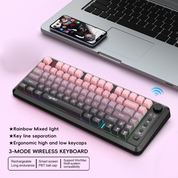 HXSJ L400 Three-mode Wireless RGB Light Thin Film 81 Keys Keyboard