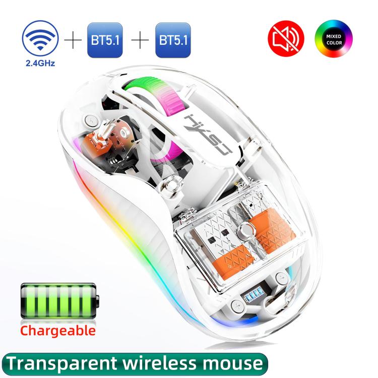 HXSJ M333 Three Modes Transparent Wireless Mouse