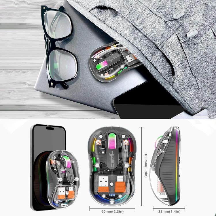 HXSJ M333 Three Modes Transparent Wireless Mouse
