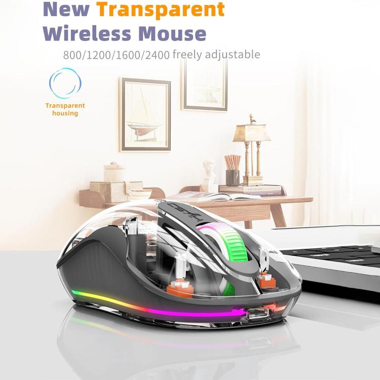 HXSJ M333 Three Modes Transparent Wireless Mouse