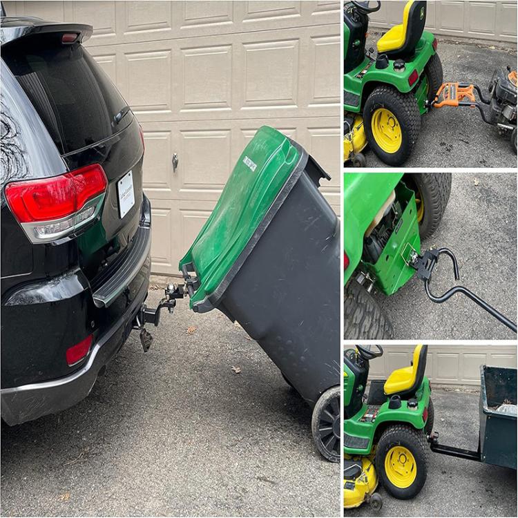 Trailer Towing Hook Trash Can Towing Bracket with Removable Pin