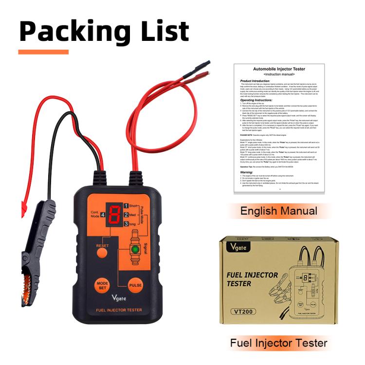 Vgate VT200 12V Car Injector Tester