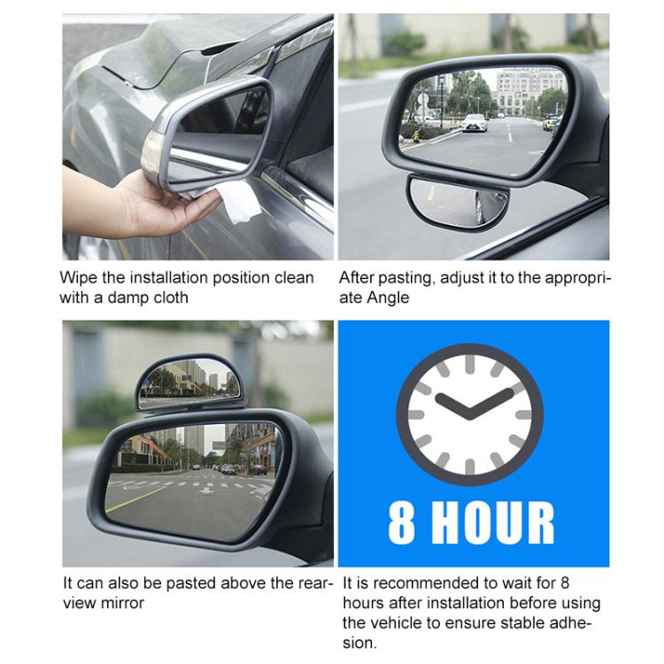 Car 360-degree Rotating Rear-view Blind Spot Wide-angle Auxiliary Mirror