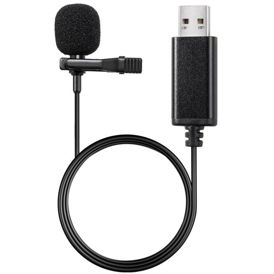 USB Interface Lavalier Microphone for Laptop Live Conference Recording