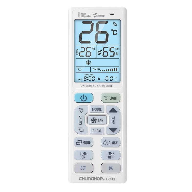 CHUNGHOP K-3308E Universal Air Conditioner Remote Control with Flashlight and LCD Backlight