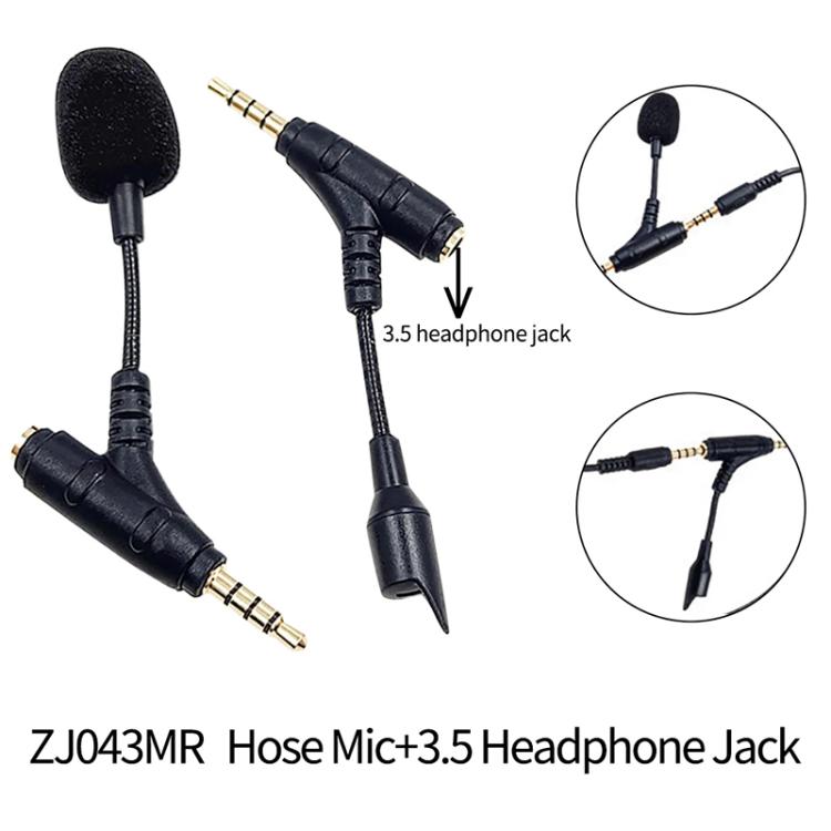 3.5mm Elbow Dual Ports Microphone for Mobile Live Broadcast