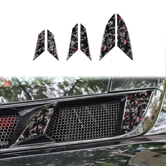 6pcs/Set Forged Gold Foil Carbon Fiber Car Engine Side Vents Decorative Sticker for Chevrolet Corvette C8 2020-, Left and Right Driver