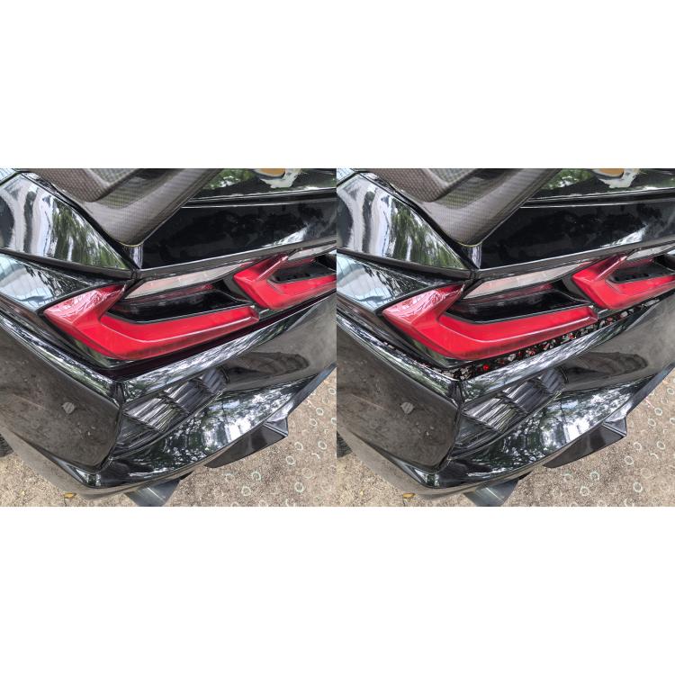 2pcs/Set Forged Gold Foil Carbon Fiber Car Taillight Below Decorative Sticker for Chevrolet Corvette C8 2020-, Left and Right Driver