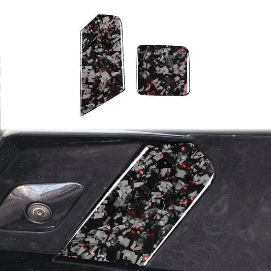 2pcs/Set Forged Gold Foil Carbon Fiber Car Trailer Hook Decorative Sticker for Chevrolet Corvette C8 2020-, Left and Right Driver