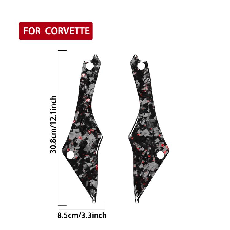 2pcs/Set Forged Gold Foil Carbon Fiber Car Rear Door Inside Frame Decorative Sticker for Chevrolet Corvette C8 2020-, Left and Right Driver