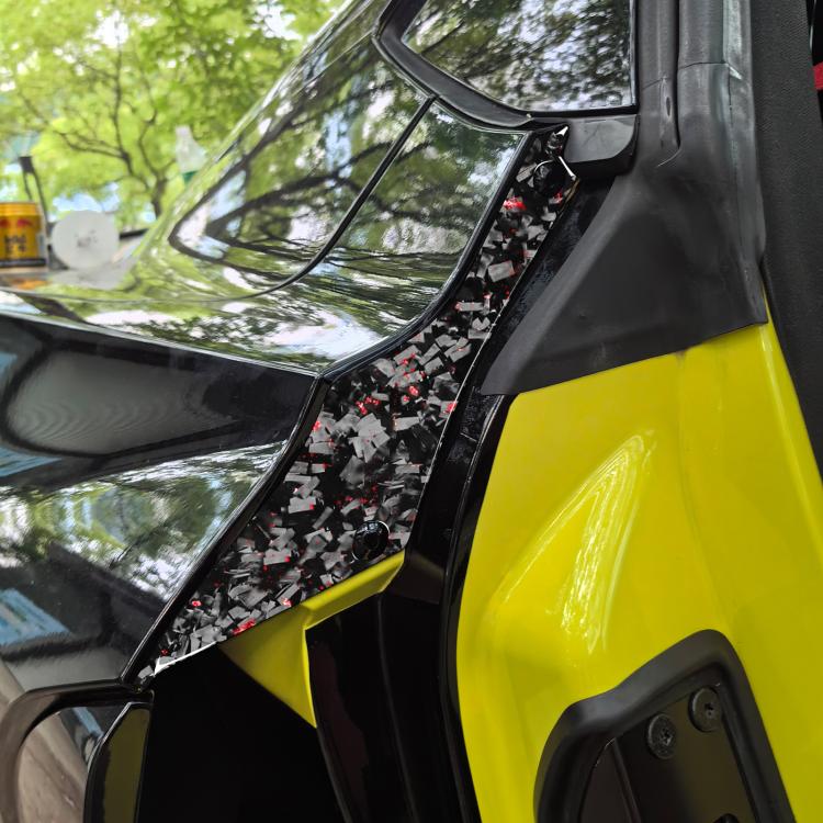 2pcs/Set Forged Gold Foil Carbon Fiber Car Rear Door Inside Frame Decorative Sticker for Chevrolet Corvette C8 2020-, Left and Right Driver