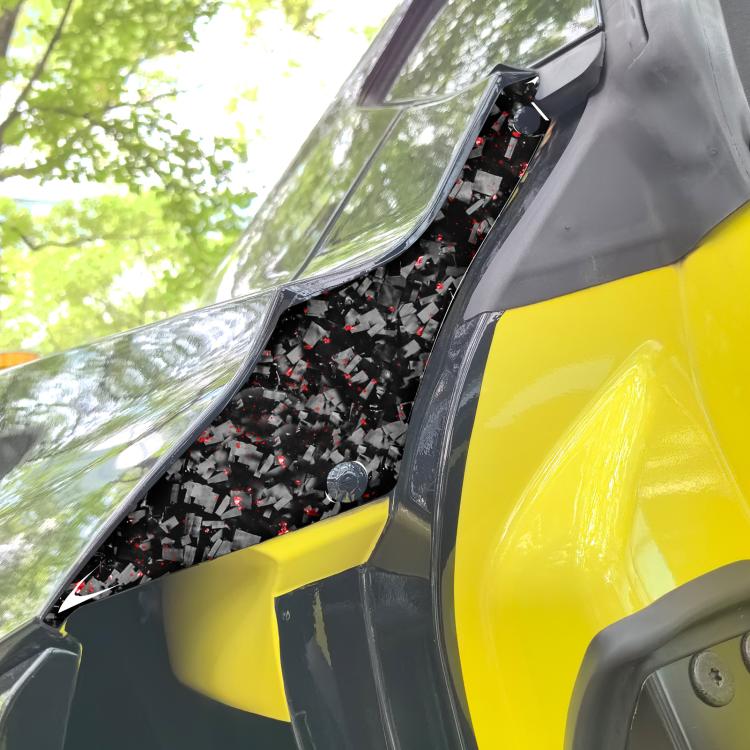 2pcs/Set Forged Gold Foil Carbon Fiber Car Rear Door Inside Frame Decorative Sticker for Chevrolet Corvette C8 2020-, Left and Right Driver