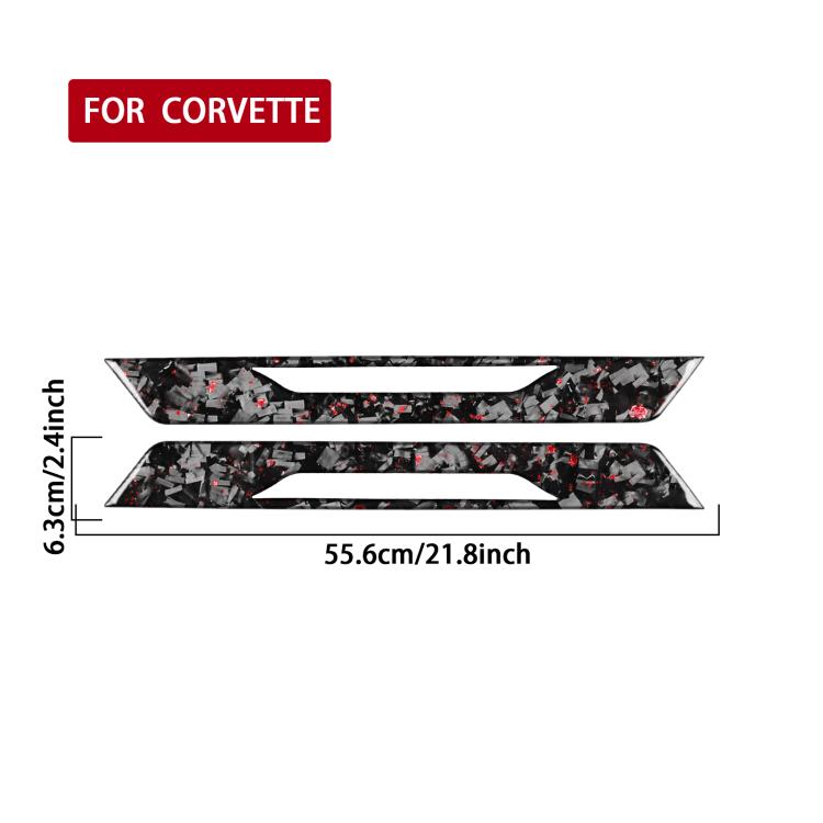 2pcs/Set Forged Gold Foil Carbon Fiber Car Threshold Decorative Sticker for Chevrolet Corvette C8 2020-, Left and Right Driver