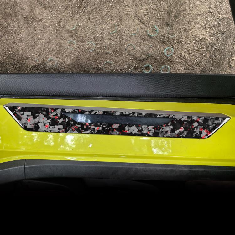 2pcs/Set Forged Gold Foil Carbon Fiber Car Threshold Decorative Sticker for Chevrolet Corvette C8 2020-, Left and Right Driver