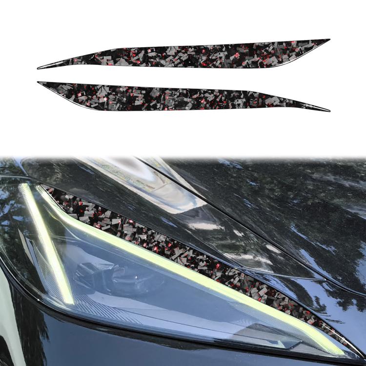 2pcs/Set Forged Gold Foil Carbon Fiber Car Light Eyebrow Decorative Sticker for Chevrolet Corvette C8 2020-, Left and Right Driver