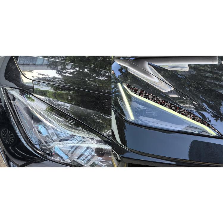 2pcs/Set Forged Gold Foil Carbon Fiber Car Light Eyebrow Decorative Sticker for Chevrolet Corvette C8 2020-, Left and Right Driver