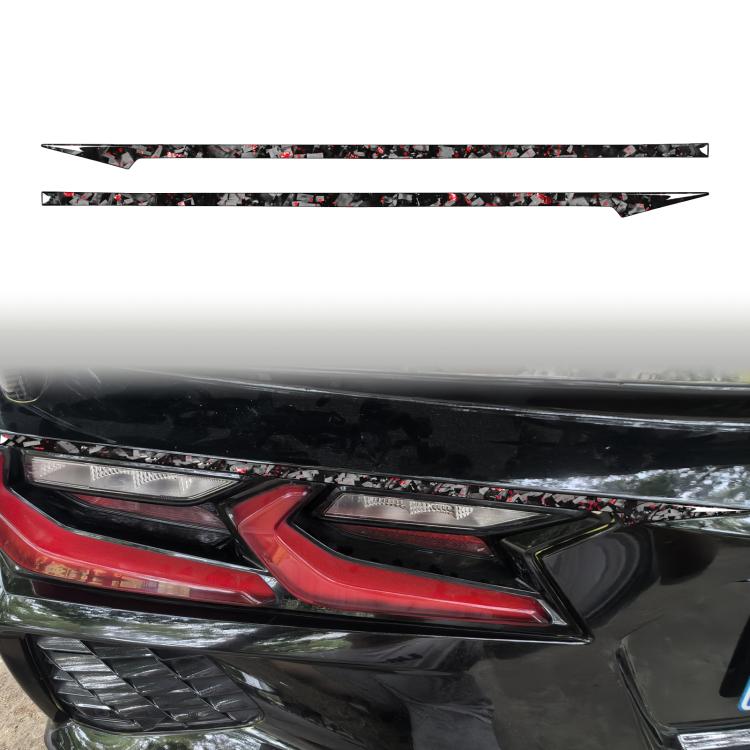 2pcs/Set Forged Gold Foil Carbon Fiber Car Taillight Decorative Sticker for Chevrolet Corvette C8 2020-, Left and Right Driver