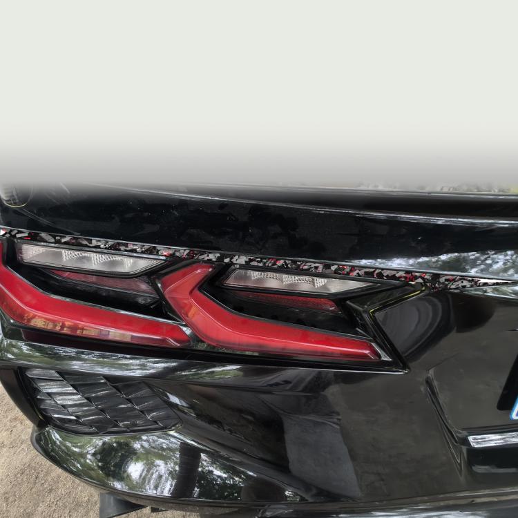 2pcs/Set Forged Gold Foil Carbon Fiber Car Taillight Decorative Sticker for Chevrolet Corvette C8 2020-, Left and Right Driver