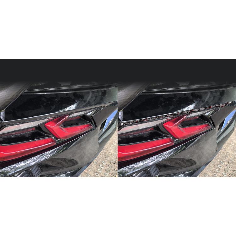 2pcs/Set Forged Gold Foil Carbon Fiber Car Taillight Decorative Sticker for Chevrolet Corvette C8 2020-, Left and Right Driver