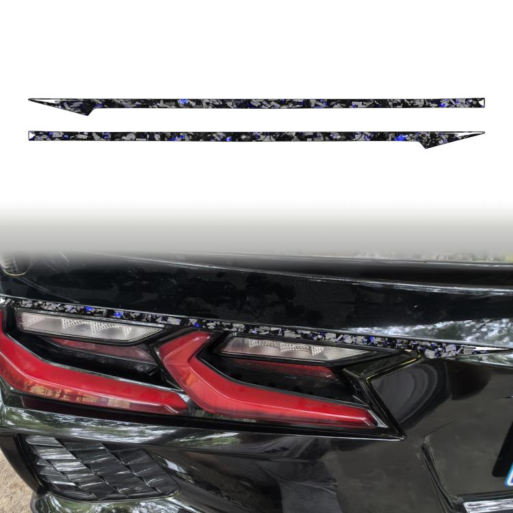 2pcs/Set Forged Gold Foil Carbon Fiber Car Taillight Decorative Sticker for Chevrolet Corvette C8 2020-, Left and Right Driver
