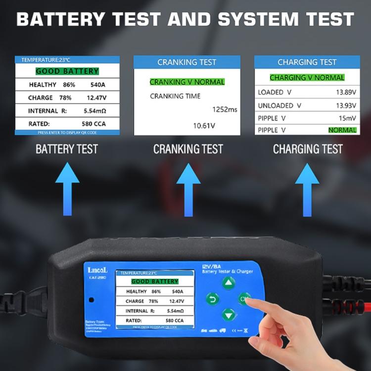 CAT-280 2 in 1 Car Battery Charger & Color Screen Battery Tester